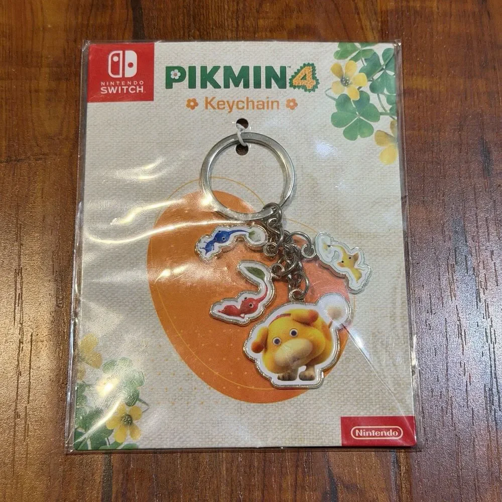 3 x Pikmin 4 Nintendo Switch Promo Keychain, Erasers & Stickers - New & Sealed!